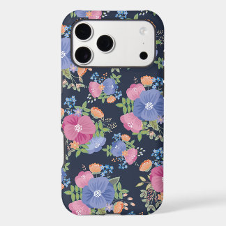 Estampado de flores bonito - azul marino púrpura