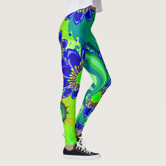 Estampado de flores brillante leggings