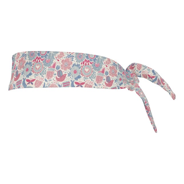 Estampado de flores con el pájaro y la mariposa (Girar 90)