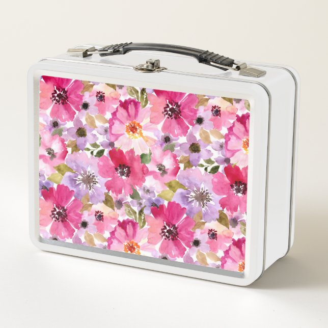 Estampado de flores de la acuarela del verano (Anverso)