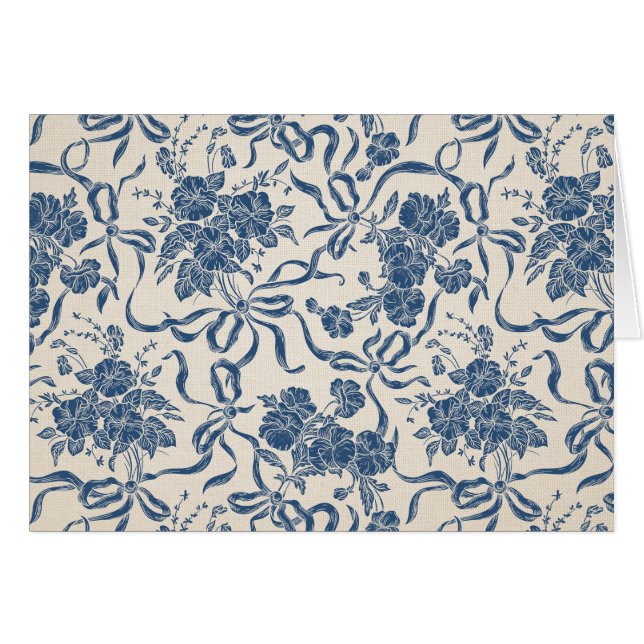 Estampado de flores de marfil de los azules (Anverso (Horizontal))