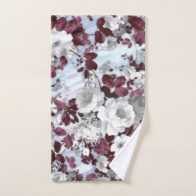 Estampado de flores de mármol en colores pastel (Toalla de mano)