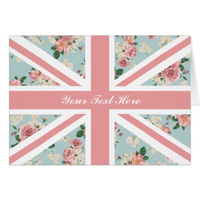 Estampado de flores inglés de Union Jack de los (Anverso (Horizontal))