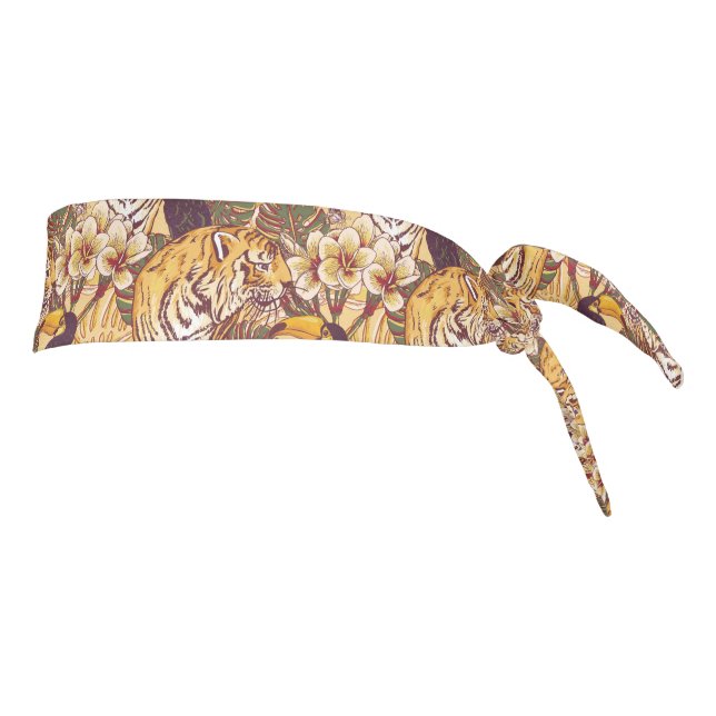 Estampado de flores tropical con el tigre (Girar 90)