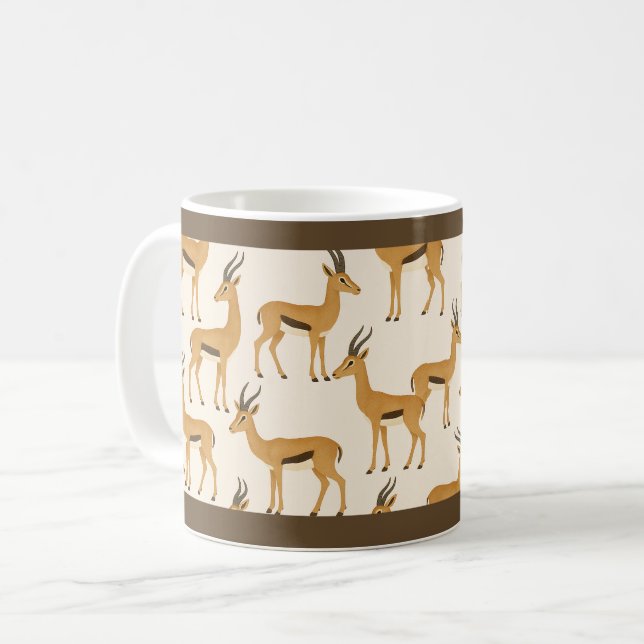 "ESTAMPADO DE GACELA" - TAZA DE CAFÉ DE 11 OZ. (Anverso izquierdo)