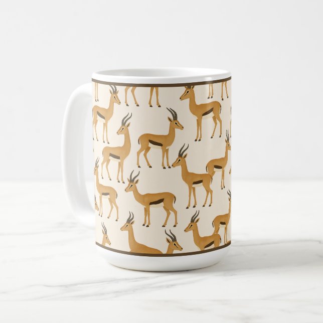 "ESTAMPADO DE GACELA" - TAZA DE CAFÉ DE 15 OZ (Anverso izquierdo)