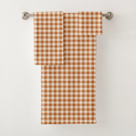 Estampado de gingham naranja quemado de otoño Plai