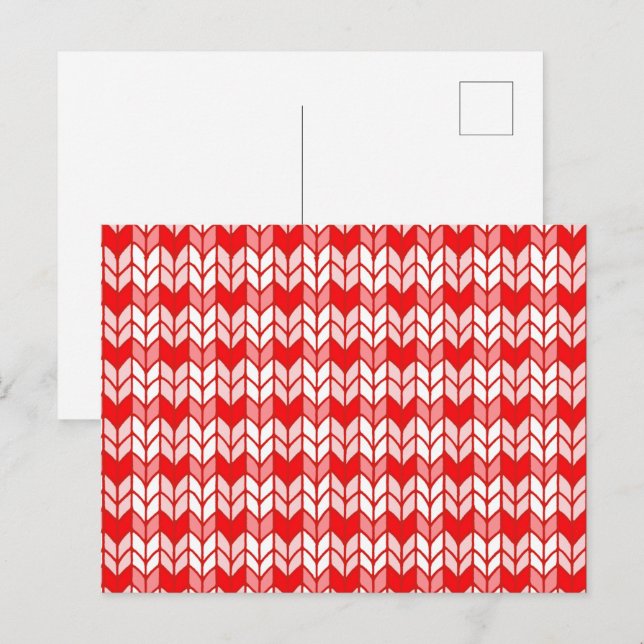 ESTAMPADO DE GINGHAM ROJO Tarjeta postal / Horizon (Anverso / Reverso)
