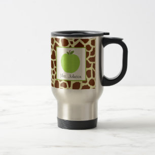 Estampado de girafa de Apple del verde de la taza