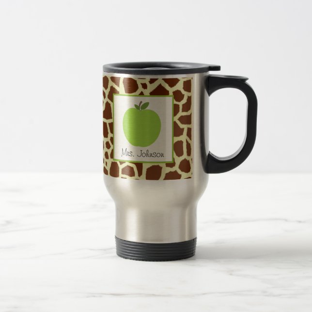 Estampado de girafa de Apple del verde de la taza (Derecha)