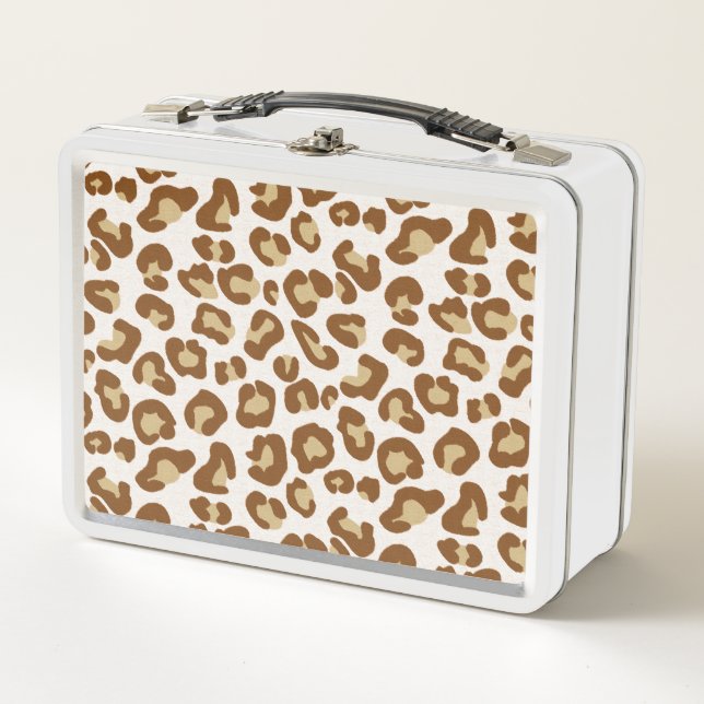 Estampado de leopardo de las nieves, beige, marrón (Anverso)
