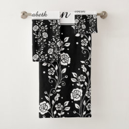 Estampado de nombre con patrón de rosa floral en b