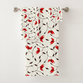 Estampado de plores rojo delicado hermoso