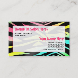 Estampado de zebra del neón de la cita del salón
