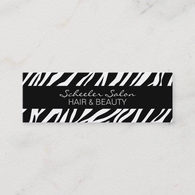 Estampado de zebra - tarjeta de visita flaca de (Anverso)