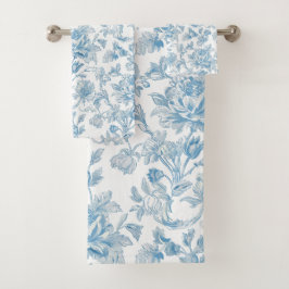 Estampado floral azul Toile-de-jouy Chinoiseries