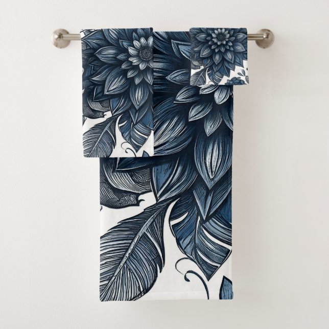 Estampado floral bohemio azul y blanco (In situ)