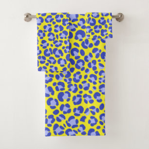 Estampado Leopardo Amarillo Azul Brillante
