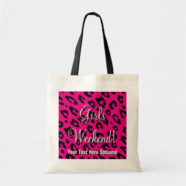 Estampado leopardo negro rosado de la bolsa de (Frente)
