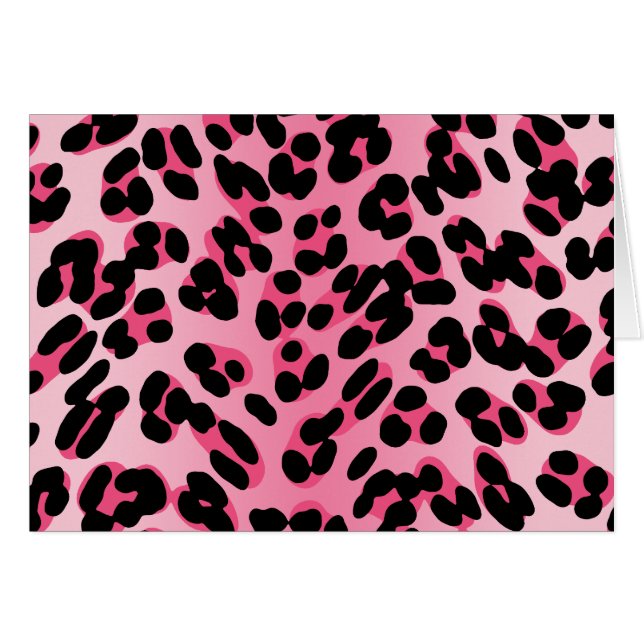 Estampado leopardo rosado retro (Anverso (Horizontal))