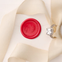 Boda con monograma moderno rojo