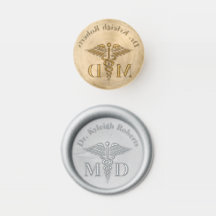 Médico Profesional Caduceus Monograma Nombre