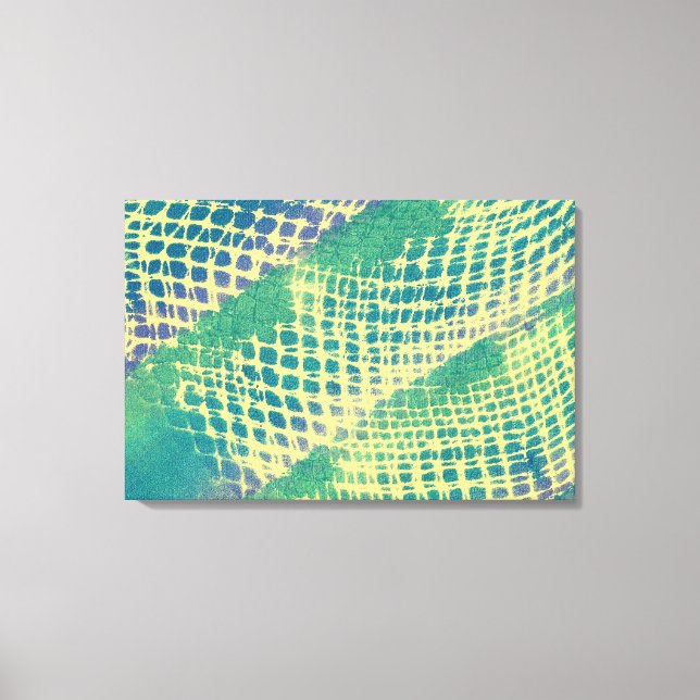 Estampados en lienzo de patrón abstracto azul verd (Anverso)