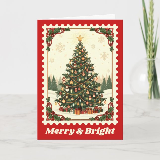 Estampilla de rehenes de árbol de navidad brillant (Anverso)