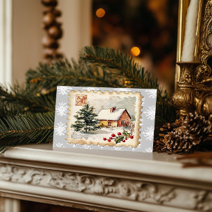 Estampilla de rehenes de Navidad vintage