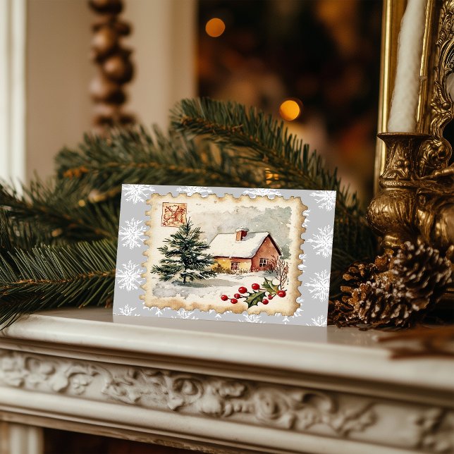 Estampilla de rehenes de Navidad vintage (Subido por el creador)