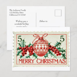 Estampilla de rehenes de navidad vintage
