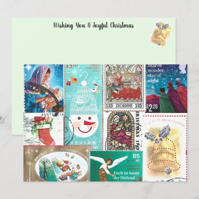Estampillas de rehenes de Navidades personalizados (Anverso / Reverso)