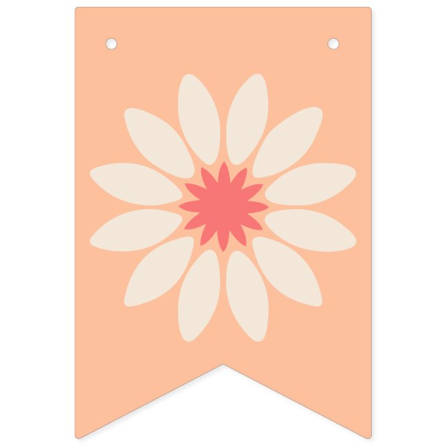 Estandarte de banderines con margarita de crema es (Primera bandera)
