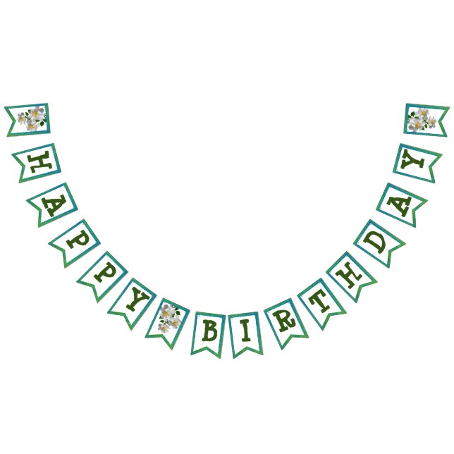 Estandarte de banderines de flores blancas (Todo)