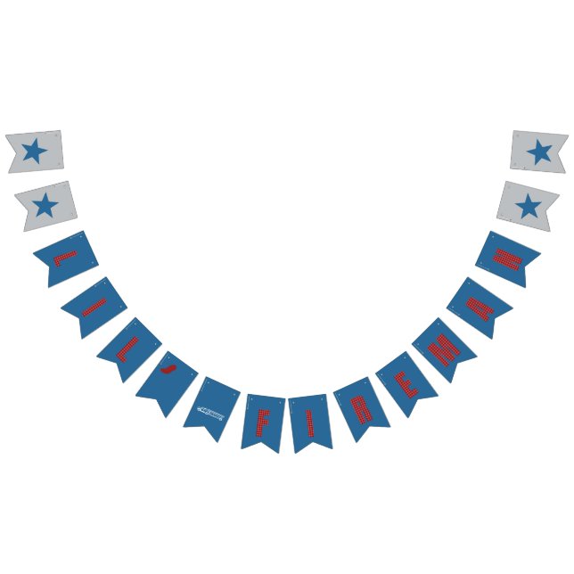 Estandarte de banderines de gingham dibujado a man (Todo)