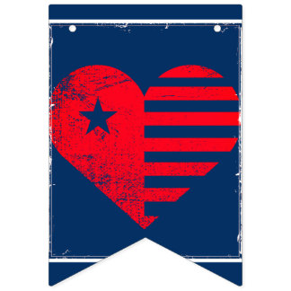 Estandarte de banderines Patriotic Heart