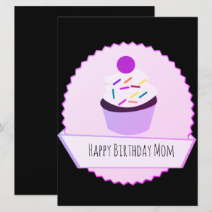 Estandarte de Cumpleaños Feliz Cupcake de Neón