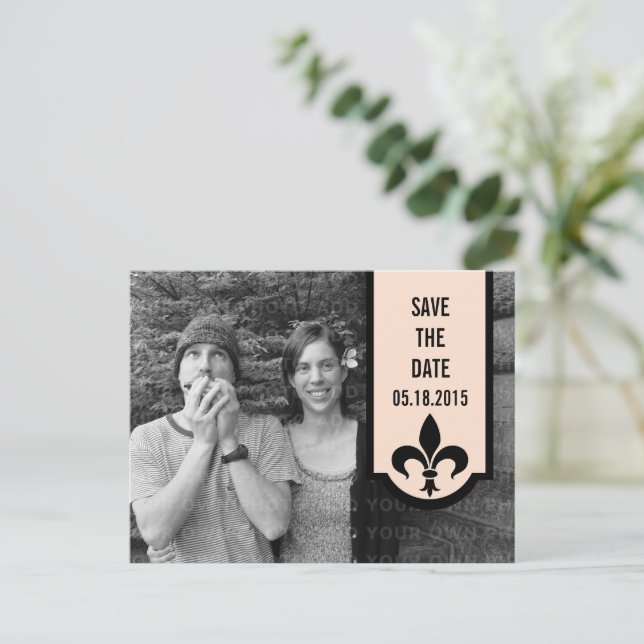 Estandarte de lino con lis para tarjeta de Save th (Anverso de pie)