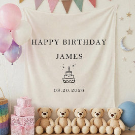 Estandarte de tela para cumpleaños de niños, tela 