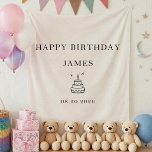 Estandarte de tela para cumpleaños de niños, tela