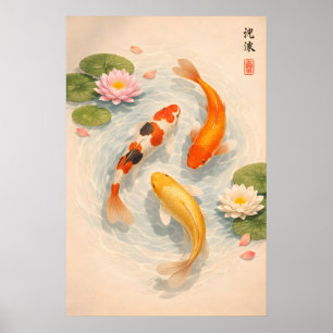 Estanque de peces Koi japoneses, Impresión de Nenú