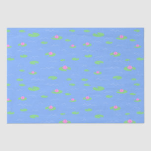 Estanque de rana azul con papel tisular para timbr