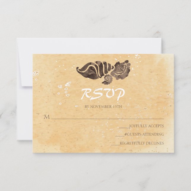 Estanques de arena y mar/Bodas de playa RSVP (Anverso)