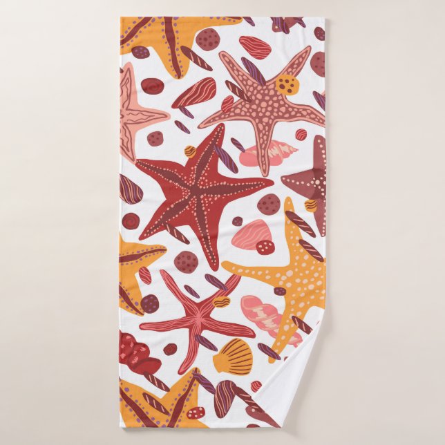 Estanques de Starfish: Patrón del Mar Escandinavo (Toalla de baño)