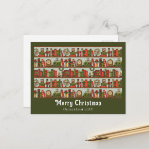 Estante de libros dibujados a mano Tarjeta postal