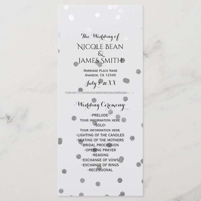 Estante de Programa Glamuroso Plateado Brillante C (Anverso)