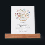 Estante Para Fotos Wildflower Tea Fiesta Bridal Shower<br><div class="desc">Bienvenidos a nuestros huéspedes con el borde de la imagen de la ducha de flores silvestres del té Fiesta de la novia, bellamente expuesto en una cornisa y adornado con flores de acuarela pintadas a mano, en un verde rosa rubor, azul polvoriento, violeta y salvia. Los acentos de crema suave...</div>