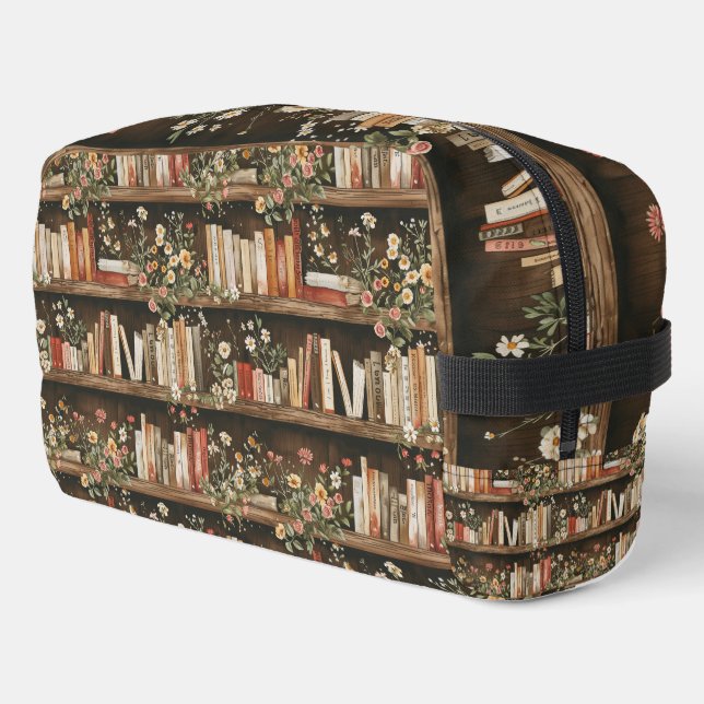 Estanterías de libros y flores Bolsa de cosméticos (Esquina izquierda)