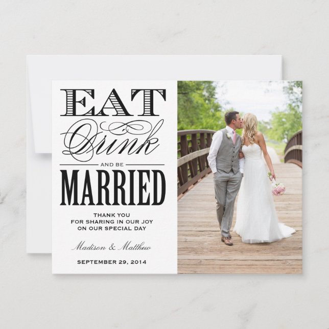 Estar casado | Postal fotográfica de agradecimient (Anverso)