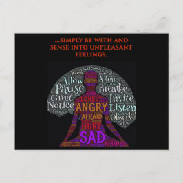 Estar con su tarjeta postal de sentimientos